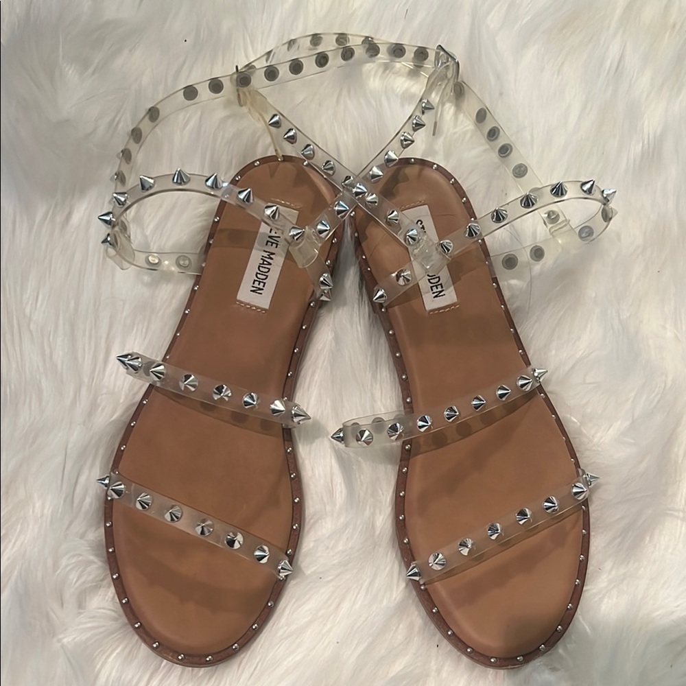 Clear Studded Women's Sandals